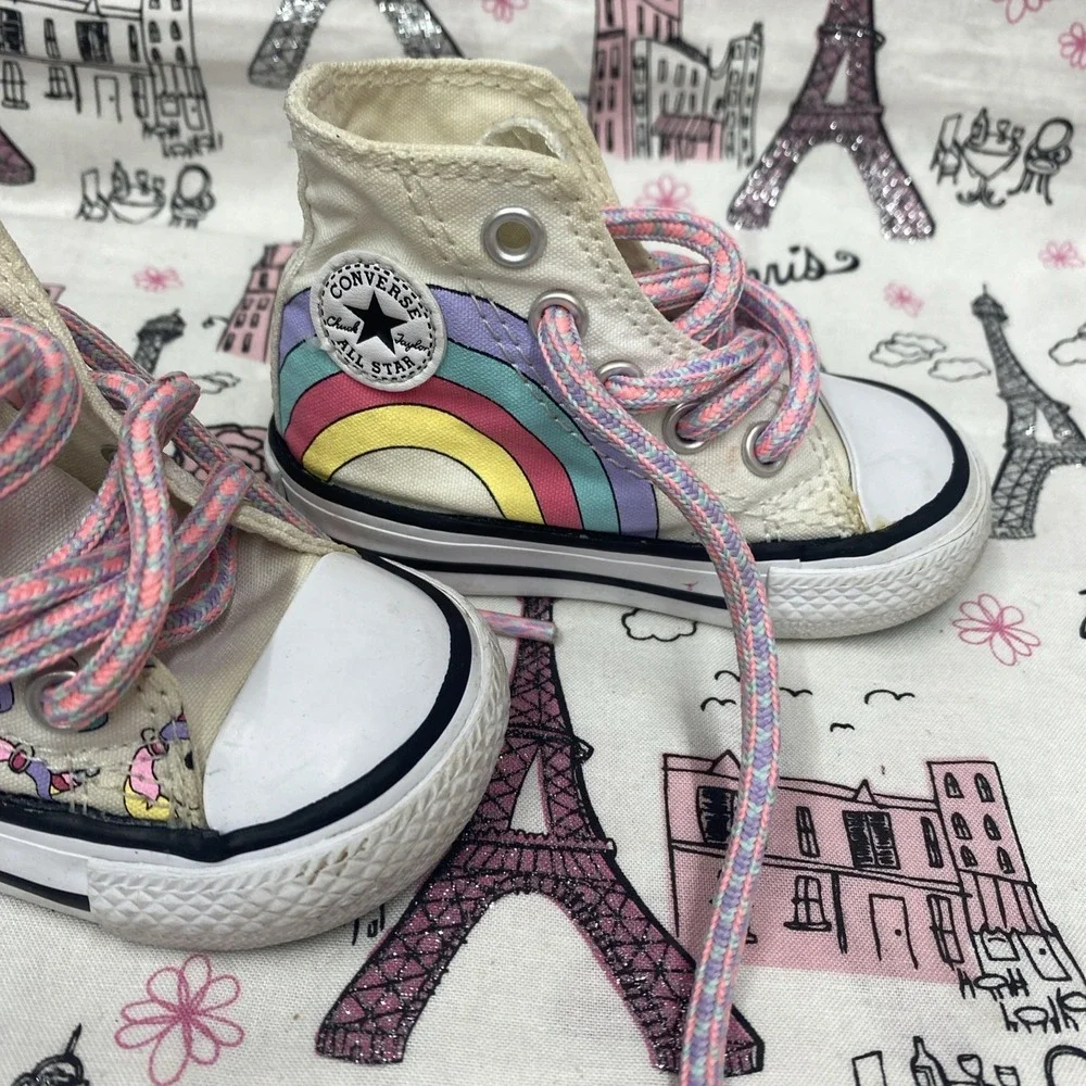 Converse Chuck Taylor Infant Size 3 Shoes Unicorn And Rainbow Sneakers Casual